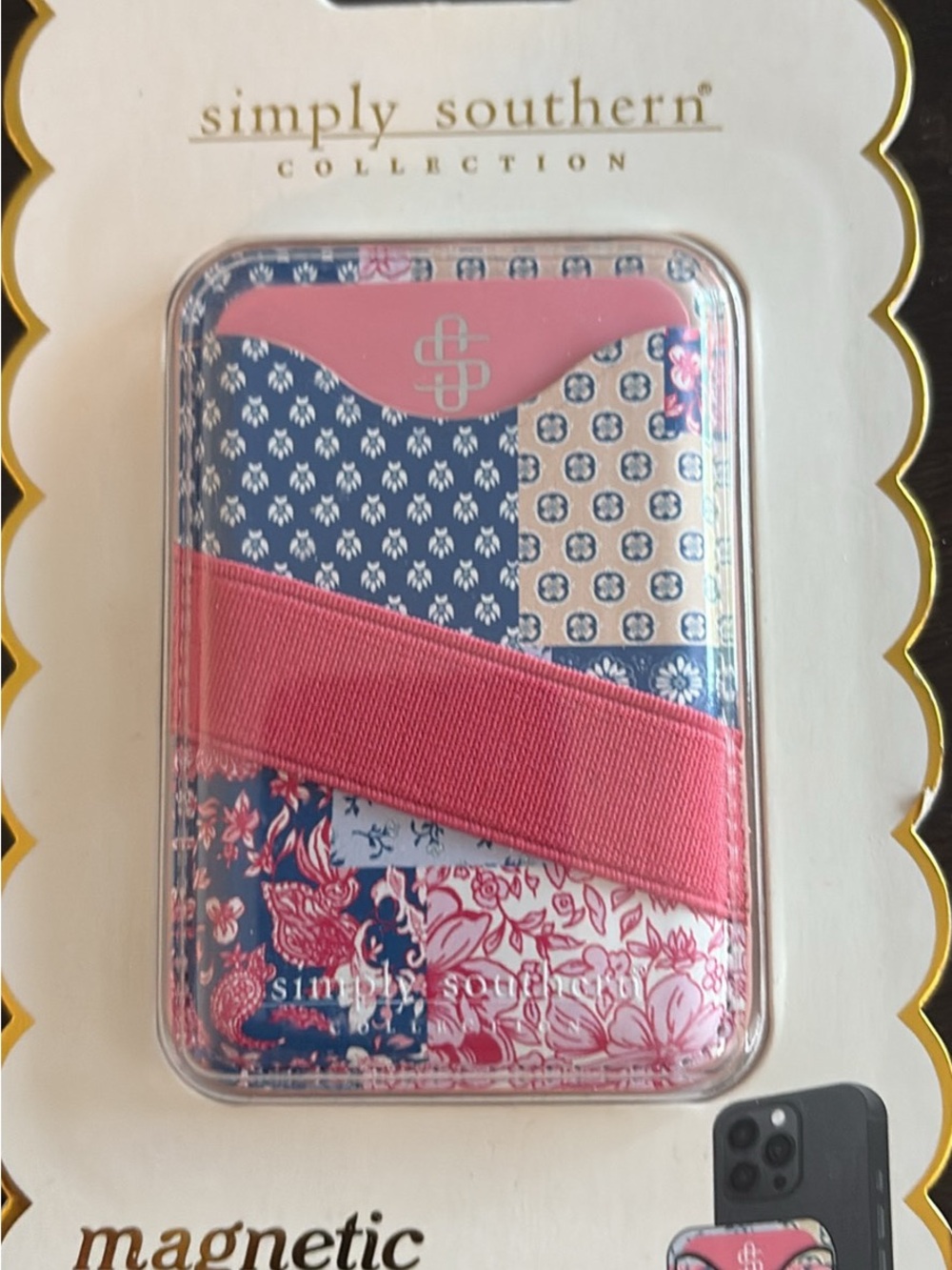Simply Southern Gold & White Magnetic Card Holder